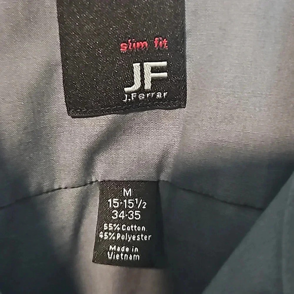 JF J. Ferrar Men's Button DownShirt Top Size M 34-35 Dress Long Sleeve - Picture 6 of 10